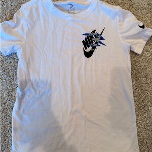 Nike White and Blue Kids Short Sleeve Tee